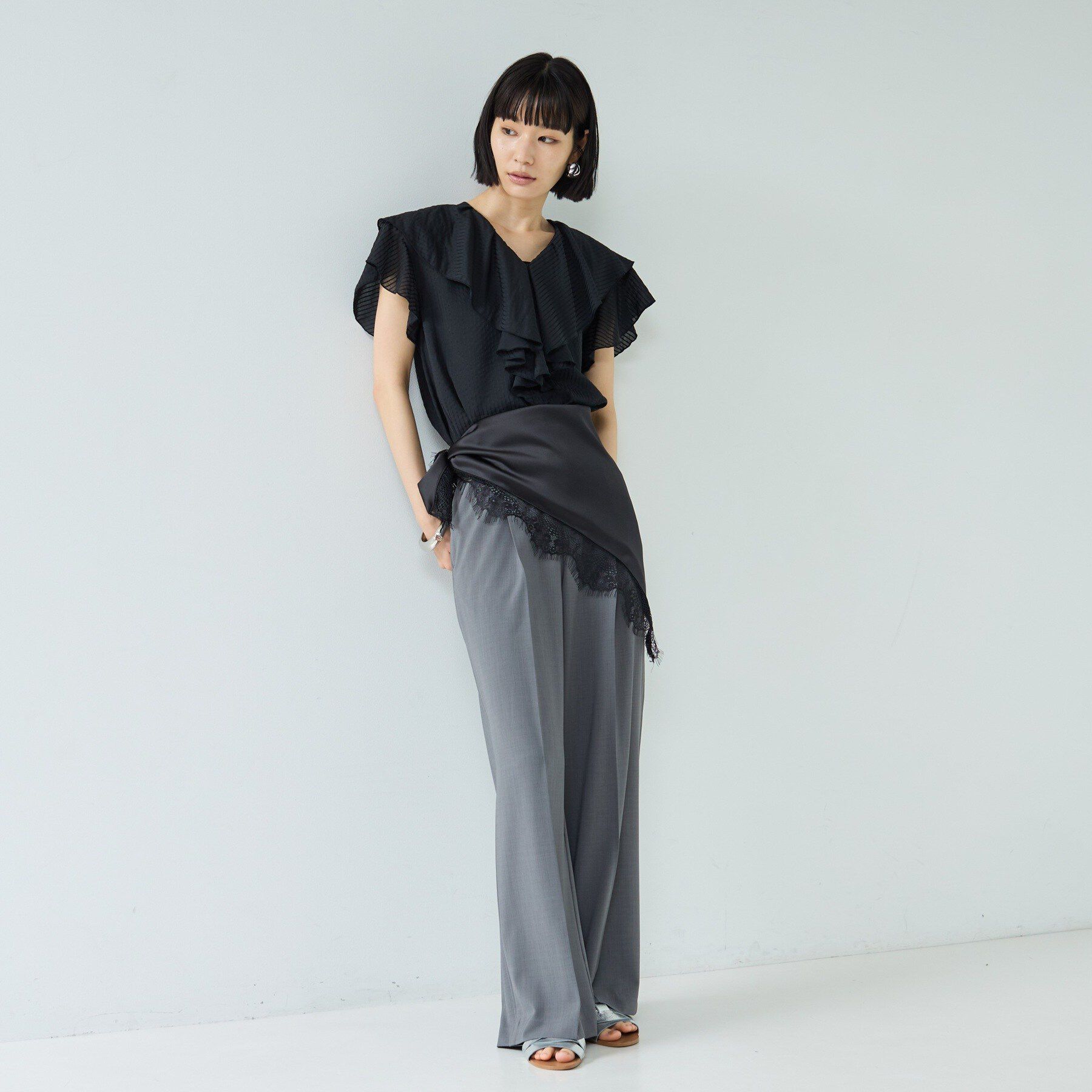 GALLEST「Comfy SET UP｜イージーストレートワイドパンツ【セットアップ対応／通勤／カセット服／接触冷」|その他|