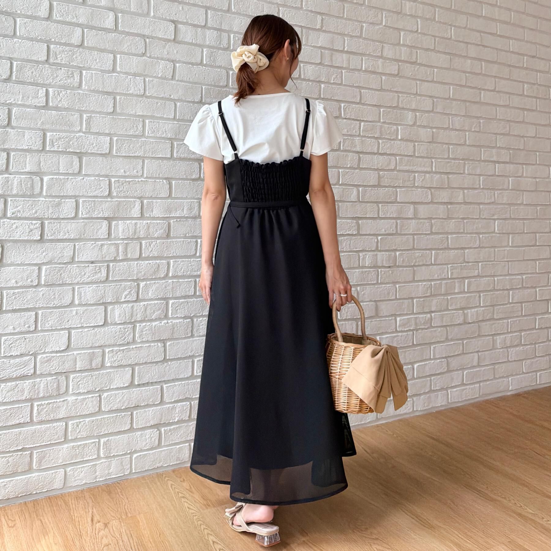 Couture broach「【洗える】メッシュ キャミワンピース」|ワンピース|