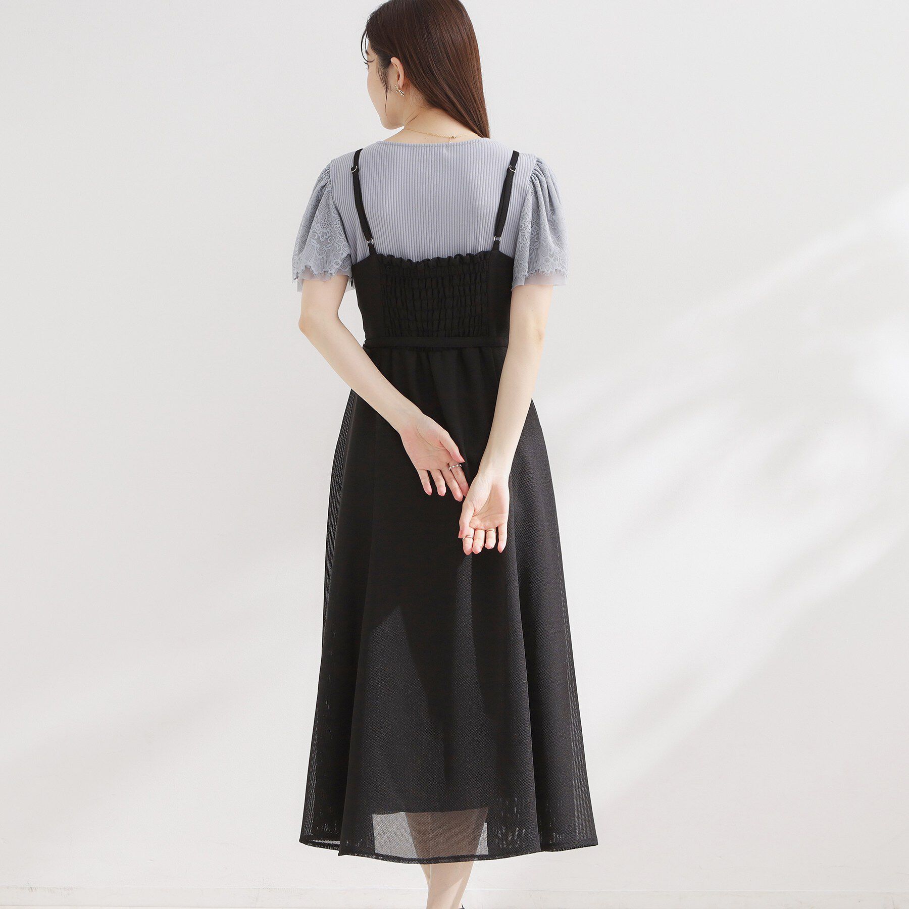 Couture broach「【洗える】メッシュ キャミワンピース」|ワンピース|