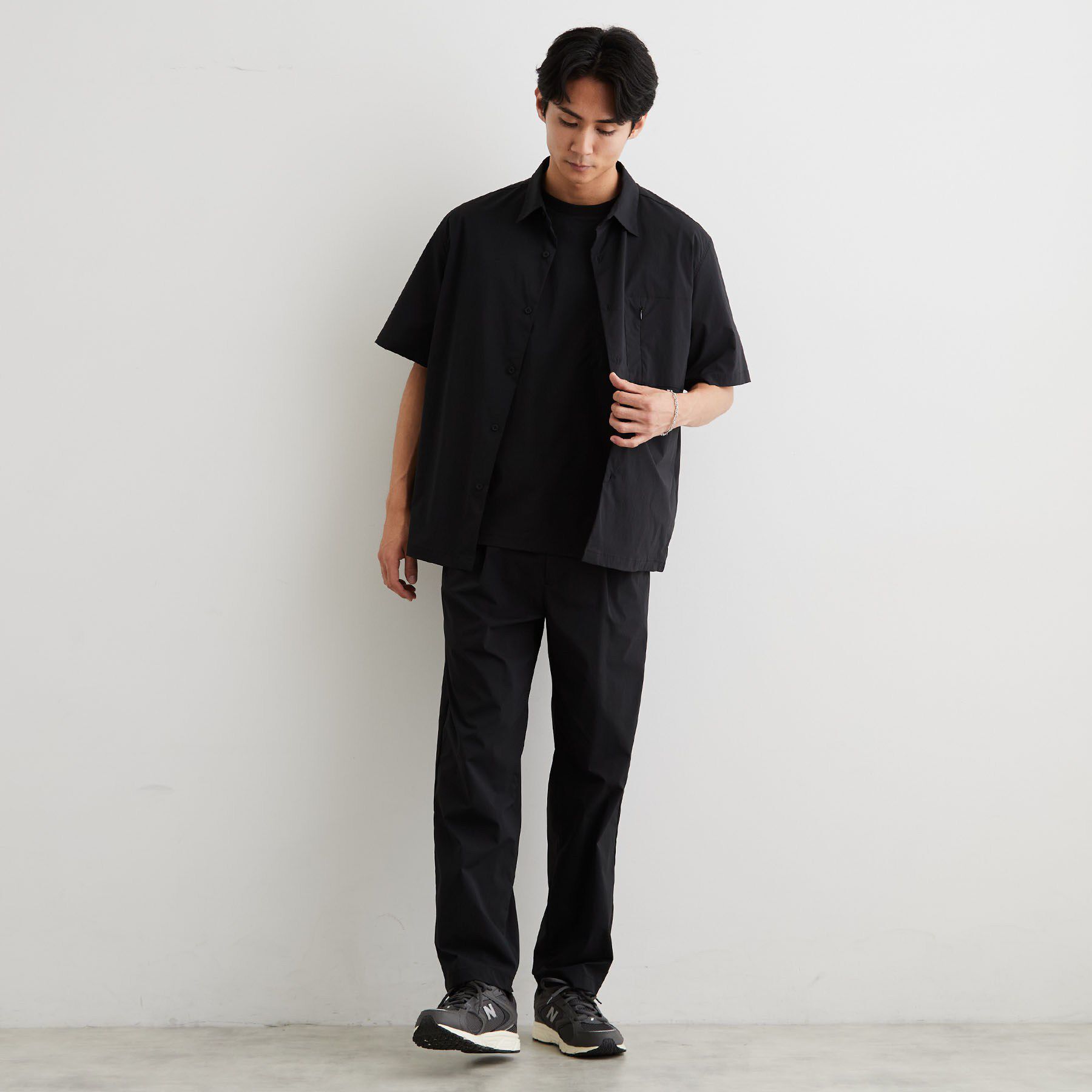 THE SHOP TK「【洗濯機OK/セットアップ可】ナイロンストレッチ半袖シャツ」|シャツ・ブラウス|