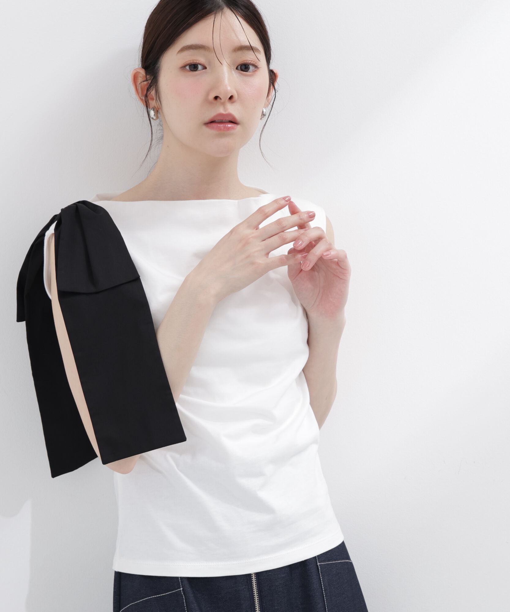 PROPORTION BODY DRESSING「アシメリボンカットソー」|Tシャツ・カットソー|