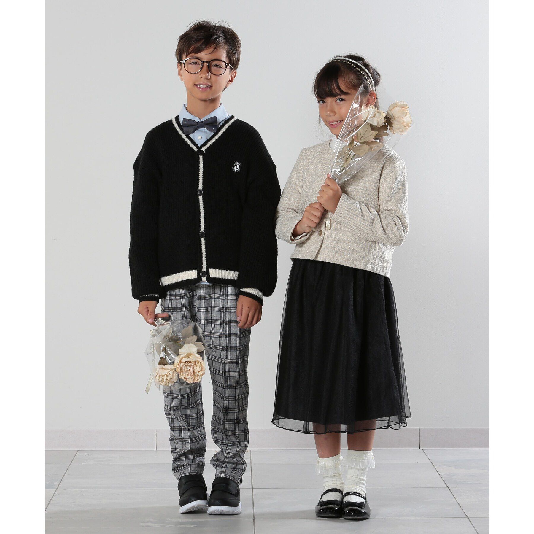 SHOO･LA･RUE「【100-140cm/プチセレ】ラメチュールスカート」|スカート|