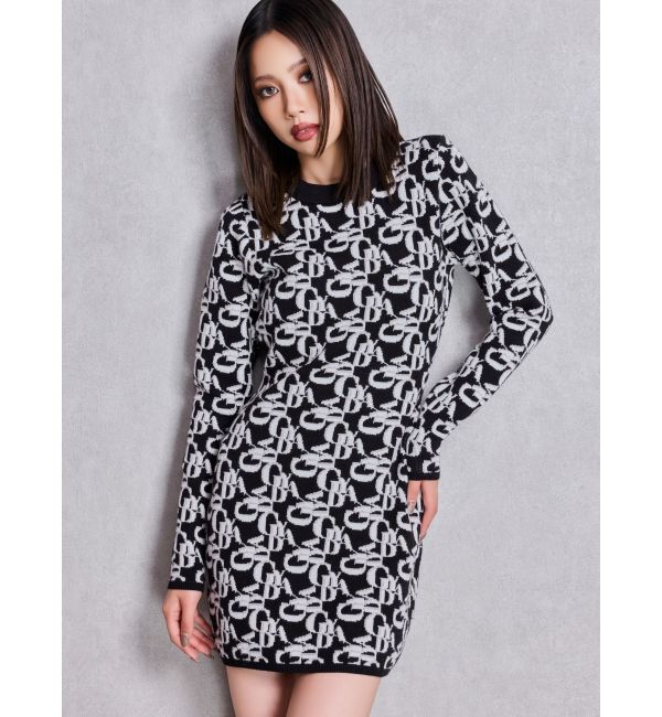 GYDA「GYDA pattern プチハイニットワンピース」|ワンピース|ブラック
