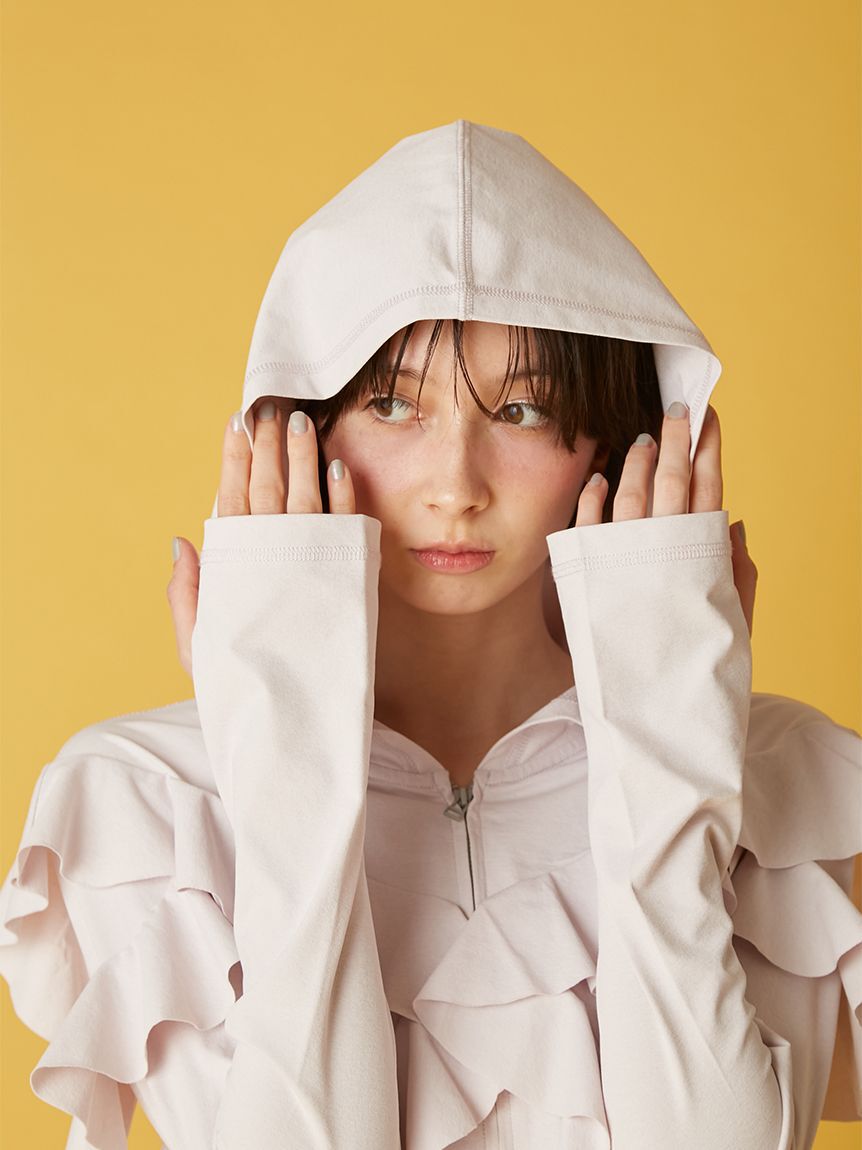 FURFUR「【UVカット】フリルパーカー〈マシンウォッシャブル〉」|パーカー|