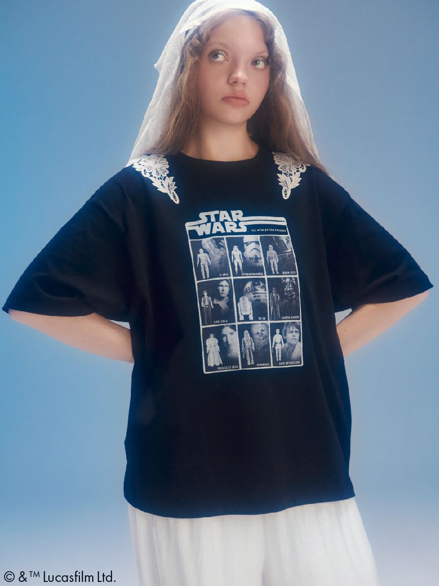 FURFUR「【STAR WARS(TM)】グラフィックプリントレースTシャツ」|Tシャツ・カットソー|BLK