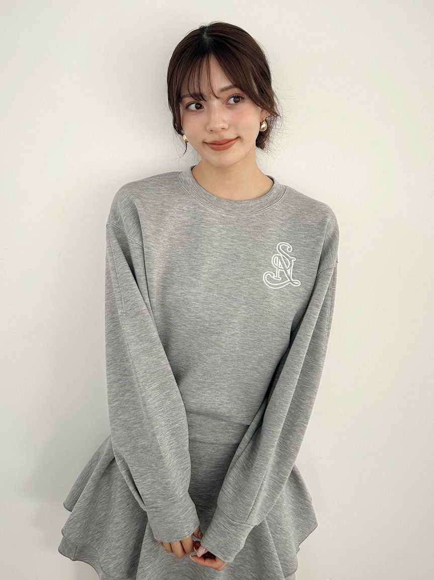 SNIDEL「【マシンウォッシャブル】ボンディングロゴスウェットプルオーバー」|スウェット・ジャージ|GRY