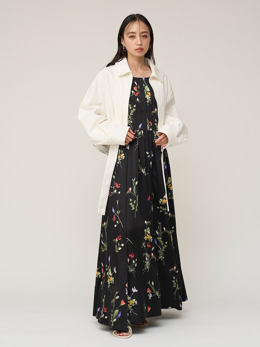 SNIDEL「【WEB限定00サイズあり】ボタニカルパターンキャミワンピース」|ワンピース|