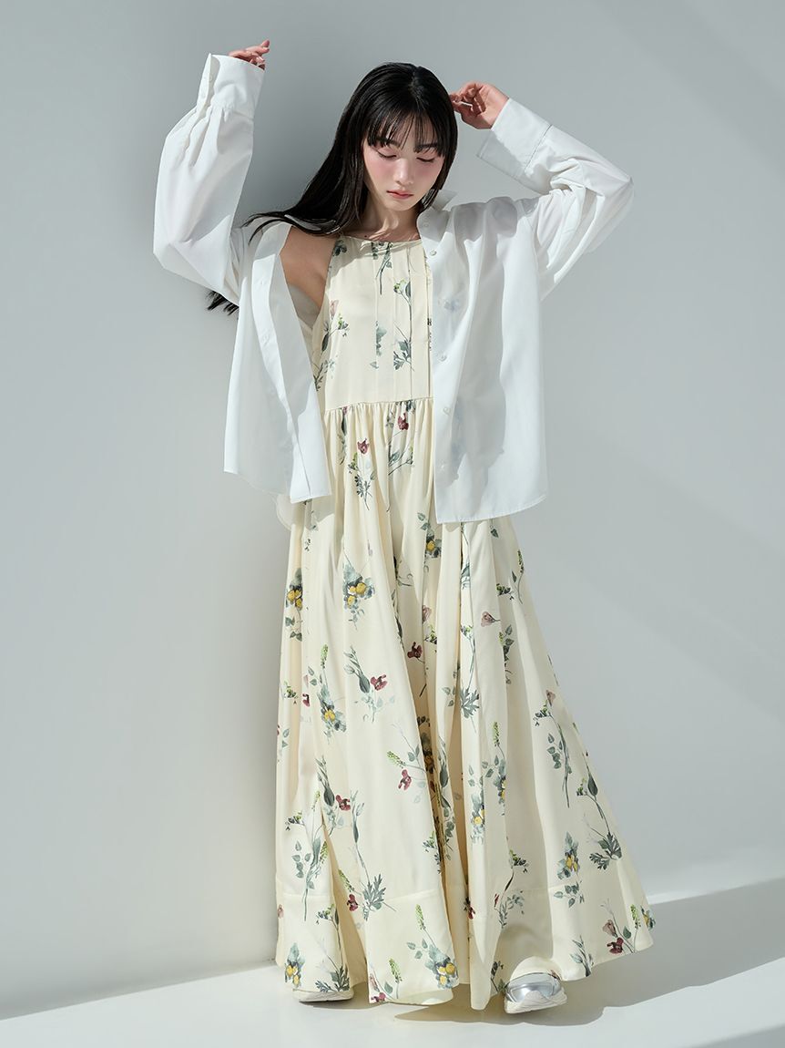 SNIDEL「【WEB限定00サイズあり】ボタニカルパターンキャミワンピース」|ワンピース|YEL