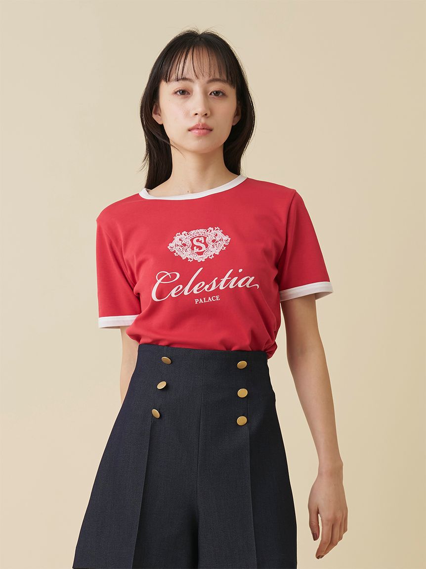 SNIDEL「【UVカット】エンブレムリンガーTシャツ」|Tシャツ・カットソー|