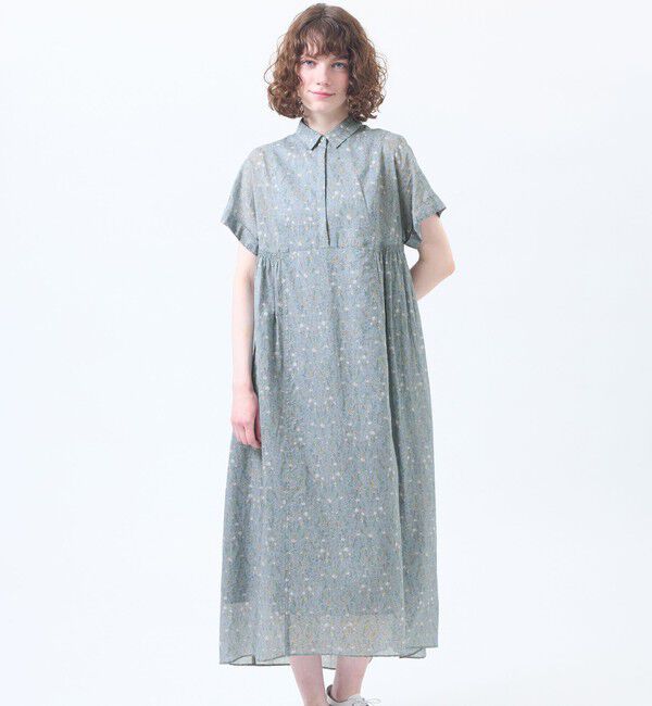 MACKINTOSH PHILOSOPHY「Snowblue Garden サイドギャザーワンピース」|ワンピース|ブルー