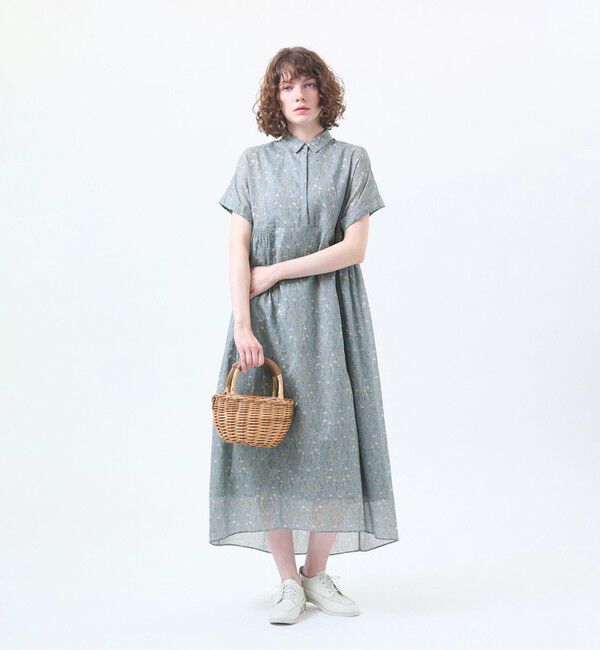 MACKINTOSH PHILOSOPHY「Snowblue Garden サイドギャザーワンピース」|ワンピース|