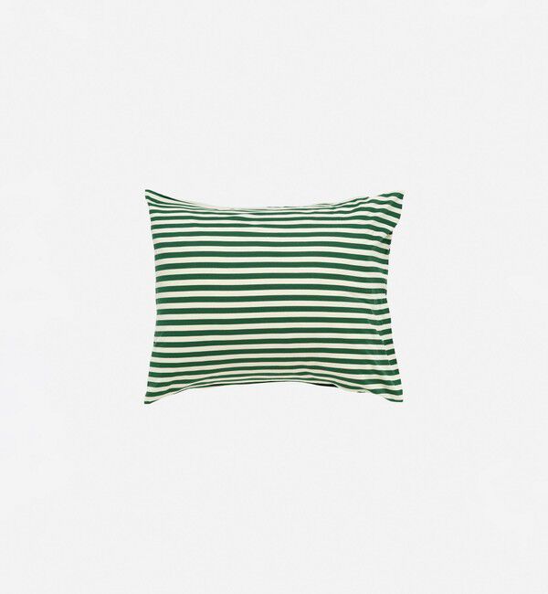 Marimekko「Tasaraita ピローケース 50&times;60cm」|その他|ｵﾌﾎﾜｲﾄ&times;ﾀﾞｰｸｸﾞﾘｰﾝ