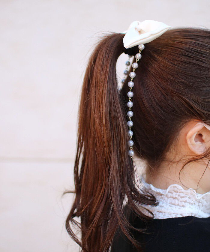 BACKYARD FAMILY「キッズ ヘアゴム リボン 通販 パールチェーン 58392202 ジューリーヘアゴム 大きめ」|ヘアゴム・シュシュ|