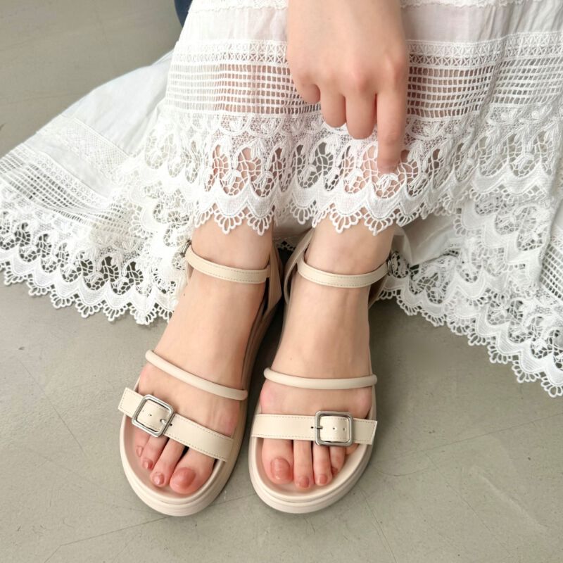 ORiental TRaffic「●2026春夏新作●バックル ベルト 厚底 コンフォートサンダル /65201」|サンダル|BEIGE