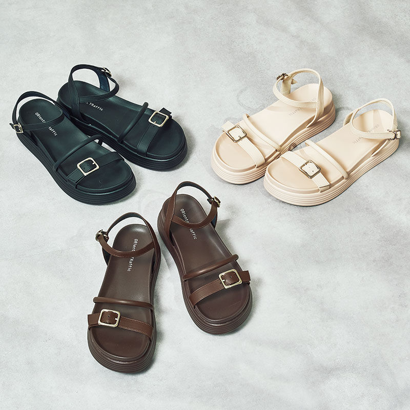 ORiental TRaffic「●2026春夏新作●バックル ベルト 厚底 コンフォートサンダル /65201」|サンダル|BROWN