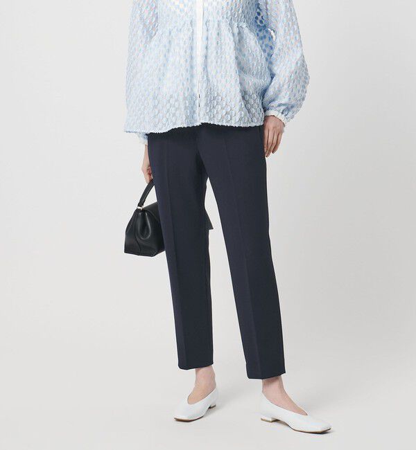 UNITED ARROWS「ダブルクロス スリムパンツ ‐ストレッチ ウォッシャブル‐」|スラックス|NAVY