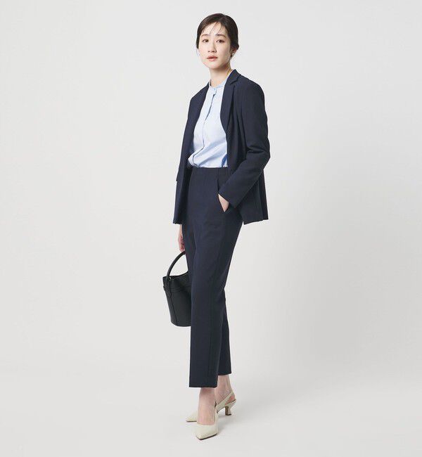 UNITED ARROWS「ダブルクロス スリムパンツ ‐ストレッチ ウォッシャブル‐」|スラックス|