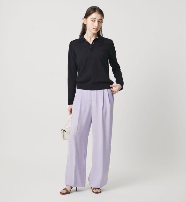 UNITED ARROWS「P 2タック ワイドパンツ ‐吸水速乾 帯電防止 接触冷感 ウォッシャブル‐」|スラックス|