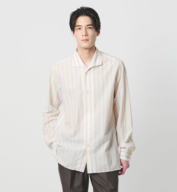UNITED ARROWS「SOKTAS カラーストライプ オープンカラーシャツ」|シャツ・ブラウス|