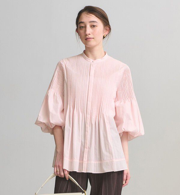 UNITED ARROWS「ピンタック バンドカラー ブラウス」|シャツ・ブラウス|