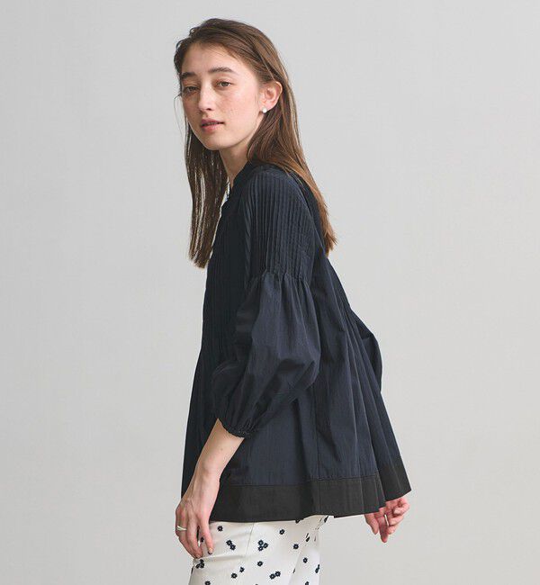 UNITED ARROWS「ピンタック バンドカラー ブラウス」|シャツ・ブラウス|