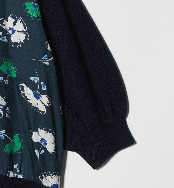 UNITED ARROWS「６分袖 プリント ニット コンビ シャツ ‐ウォッシャブル‐」|シャツ・ブラウス|