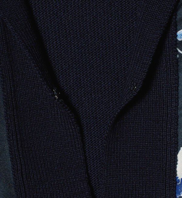UNITED ARROWS「６分袖 プリント ニット コンビ シャツ ‐ウォッシャブル‐」|シャツ・ブラウス|
