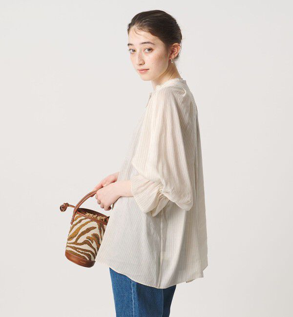 UNITED ARROWS「ラミー スキッパー Vネック ブラウス ‐ウォッシャブル‐」|シャツ・ブラウス|
