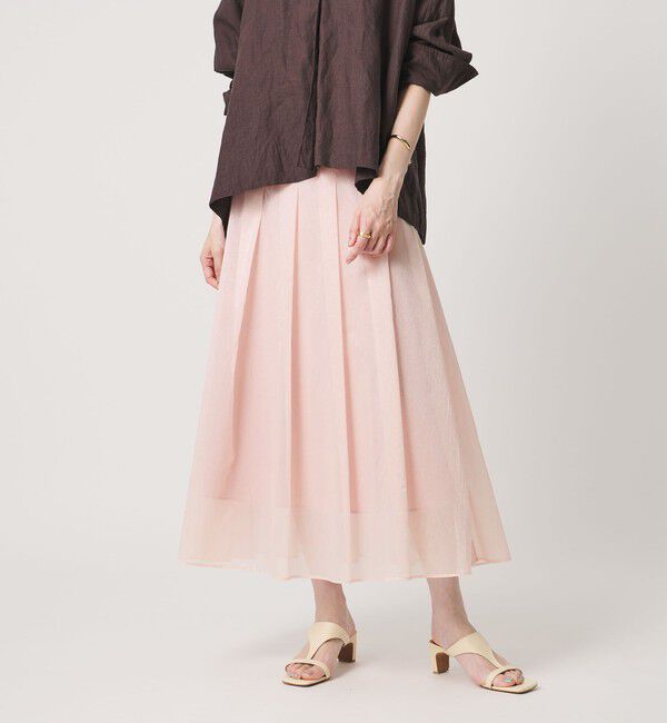 UNITED ARROWS「LINEAESSE シアー スカート ‐ウォッシャブル‐」|スカート|LT.PINK