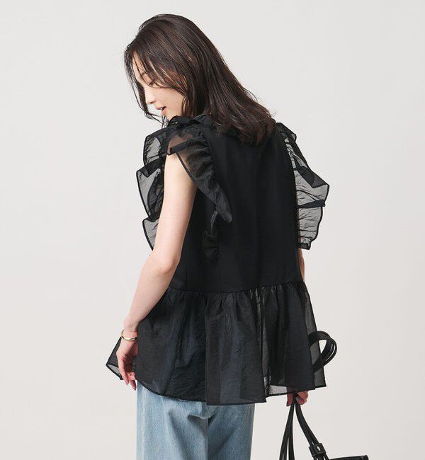 UNITED ARROWS「レディー フリル チュール カットソー ‐ウォッシャブル‐」|Tシャツ・カットソー|