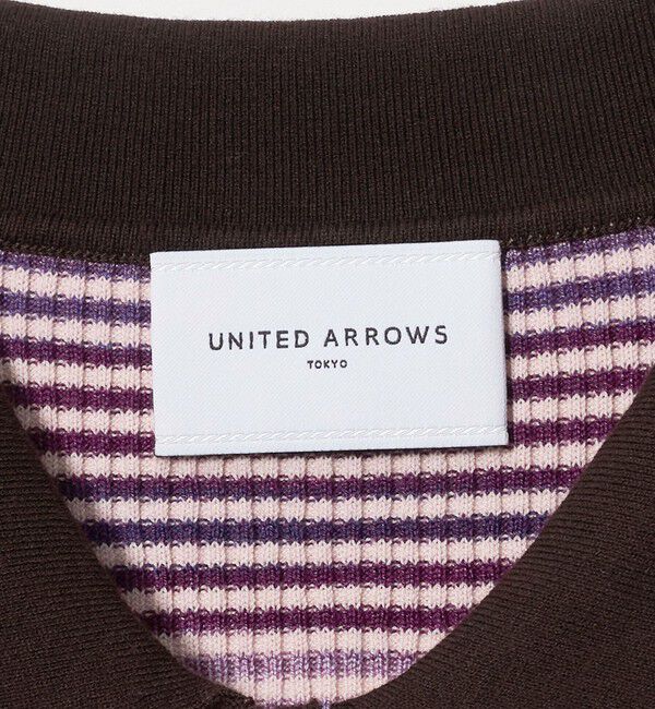 UNITED ARROWS「カラー ボーダー 5分袖 ポロニット ‐ウォッシャブル‐」|ニット・セーター|