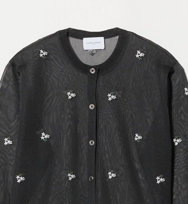 UNITED ARROWS「シアー フラワー カーディガン」|カーディガン|