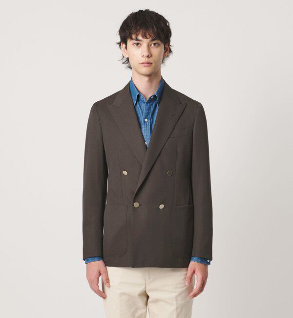 UNITED ARROWS「ギャバジン ダブル 4ボタン ブレザー SーMODEL」|テーラードジャケット|