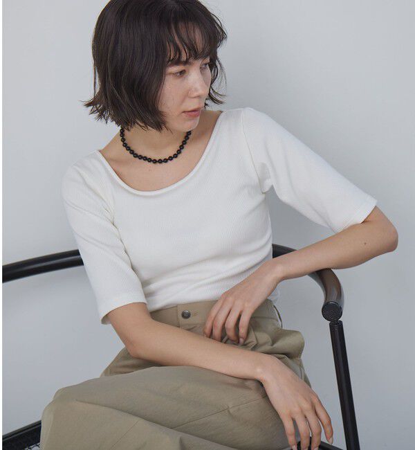 UNITED ARROWS green label relaxing「カップデザインネックTシャツ / カップインナー」|Tシャツ・カットソー|