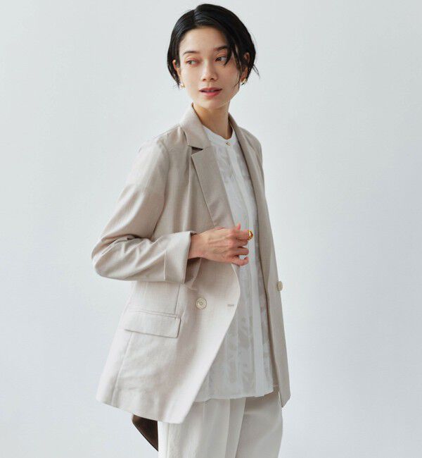 UNITED ARROWS green label relaxing「［size SHORTあり］ライト リネンライク ジャケット UVカット 通気性」|テーラードジャケット|