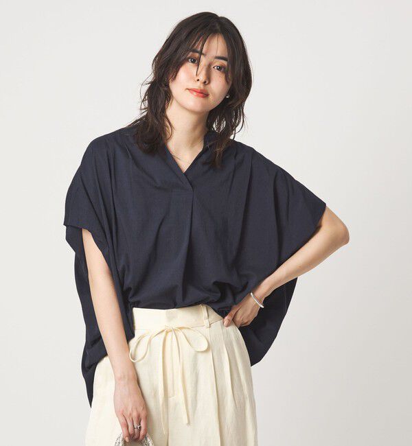 UNITED ARROWS green label relaxing「［size SHORTあり］ショルダー タック スキッパー ブラウス」|シャツ・ブラウス|