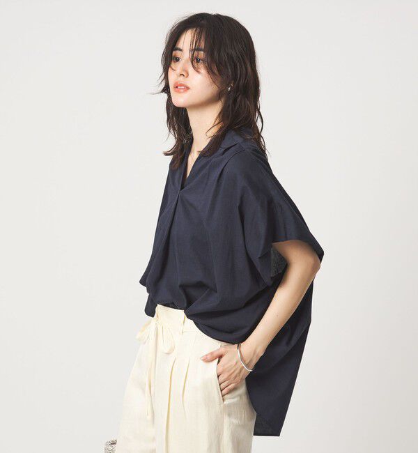 UNITED ARROWS green label relaxing「［size SHORTあり］ショルダー タック スキッパー ブラウス」|シャツ・ブラウス|