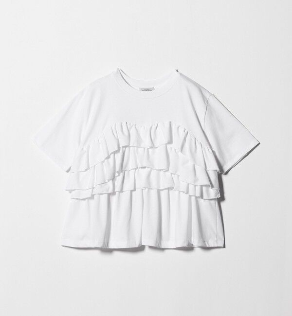 UNITED ARROWS green label relaxing「【WEB限定】＜at ease＞フロント フリル ショートスリーブ カットソー」|Tシャツ・カットソー|