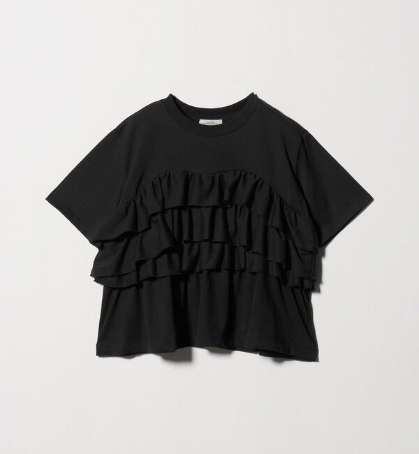 UNITED ARROWS green label relaxing「【WEB限定】＜at ease＞フロント フリル ショートスリーブ カットソー」|Tシャツ・カットソー|