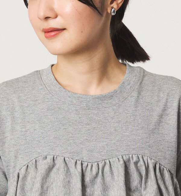 UNITED ARROWS green label relaxing「【WEB限定】＜at ease＞フロント フリル ショートスリーブ カットソー」|Tシャツ・カットソー|