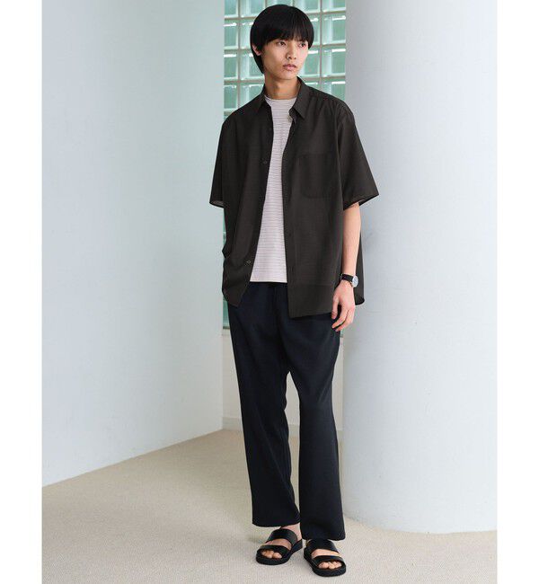 UNITED ARROWS green label relaxing「ウォッシャブル TW サイロ ジャストルーズ レギュラーカラー 半袖 シャツ -通気性・接触冷感-」|シャツ・ブラウス|