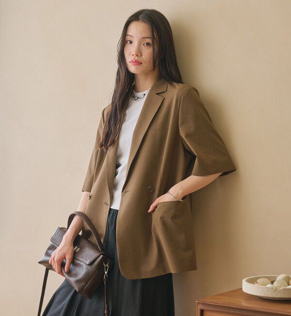 BEAUTY&YOUTH UNITED ARROWS「ハーフスリーブ ジャケット 吸水速乾 防シワ ウォッシャブル」|テーラードジャケット|