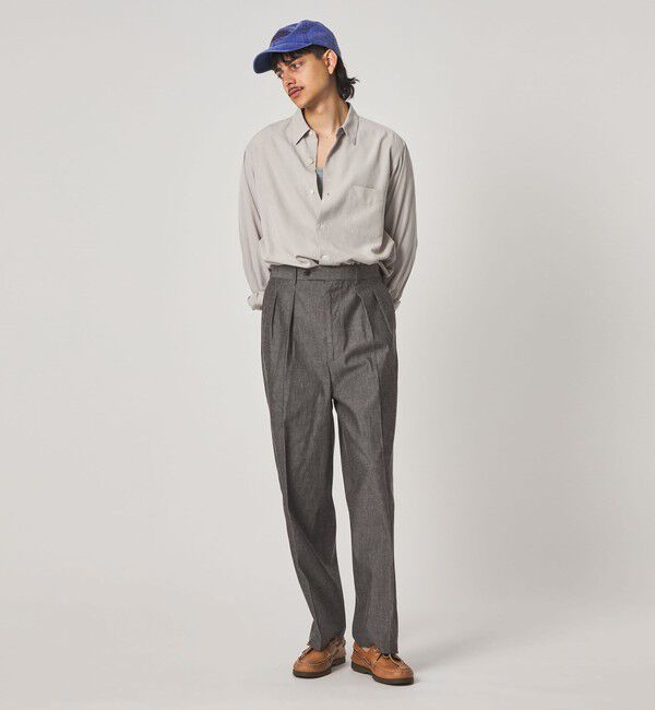 STEVEN ALAN「＜Steven Alan＞ デニムシャンブレー イン ツープリーツ ドレス トラウザーズ」|スラックス|