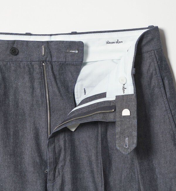 STEVEN ALAN「＜Steven Alan＞ デニムシャンブレー イン ツープリーツ ドレス トラウザーズ」|スラックス|