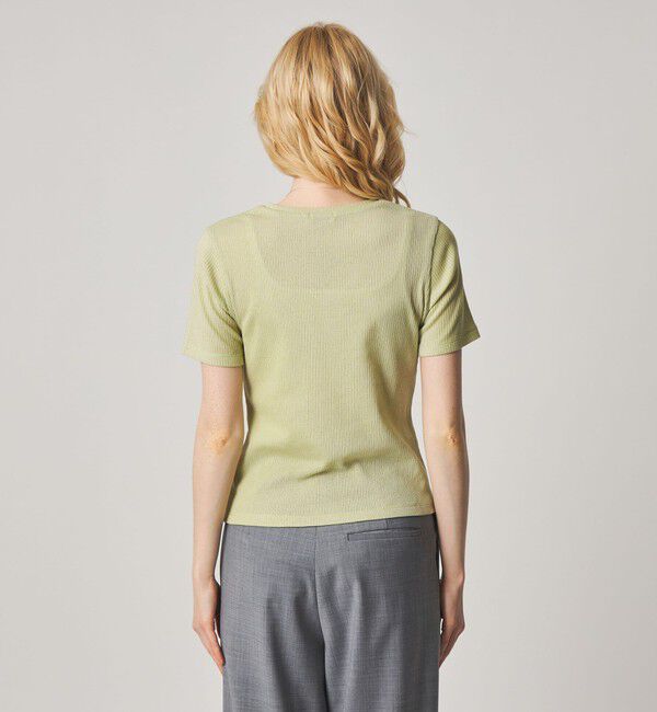 STEVEN ALAN「＜Steven Alan＞リブ ハーフスリーブ プルオーバー」|Tシャツ・カットソー|