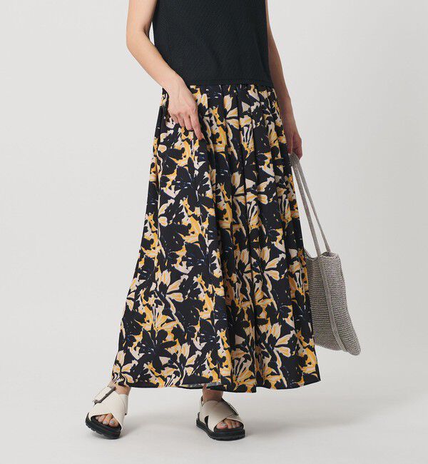 BEAUTY&YOUTH UNITED ARROWS「【WEB限定】フラワープリント タックスカート ウォッシャブル」|スカート|ORANGE
