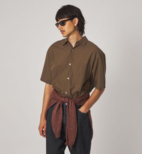 STEVEN ALAN「＜Steven Alan＞ AKIHA ストライプ レギュラーカラー ショートスリーブ シャツ」|シャツ・ブラウス|