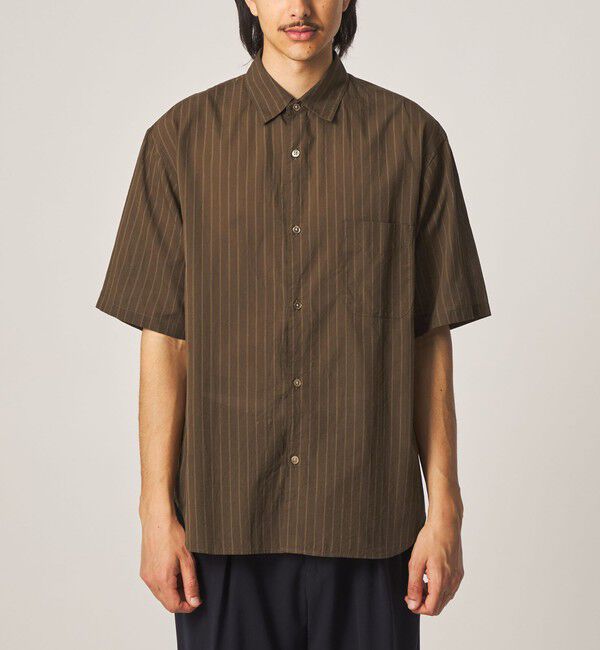 STEVEN ALAN「＜Steven Alan＞ AKIHA ストライプ レギュラーカラー ショートスリーブ シャツ」|シャツ・ブラウス|