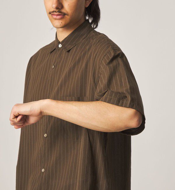 STEVEN ALAN「＜Steven Alan＞ AKIHA ストライプ レギュラーカラー ショートスリーブ シャツ」|シャツ・ブラウス|