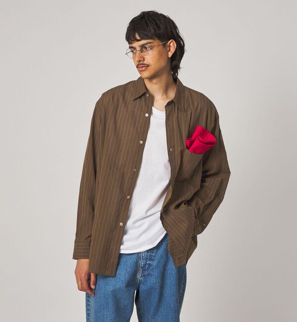 STEVEN ALAN「＜Steven Alan＞ AKIHA ストライプ レギュラーカラー シャツ LOOSE」|シャツ・ブラウス|